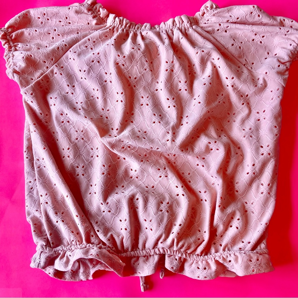 Pink Eyelet Ruffle Top - Picture 2 of 4